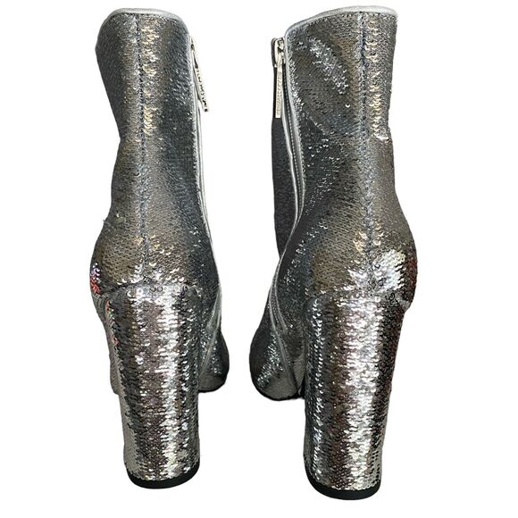 Disco Sequin Boots Kendall + Kylie Silver Size 6 Glam - Picture 3 of 14